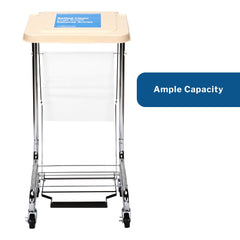 hamper stand mckesson soiled linen rectangular opening 30 to 33 gal capacity foot pedal self closing lid packaging type each