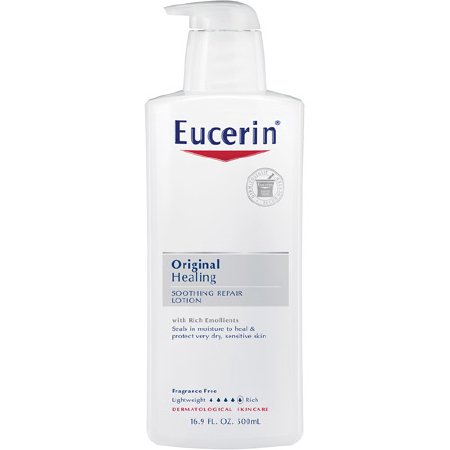 Hand and Body Moisturizer Eucerin Original 16 oz. Pump Bottle Unscented Lotion