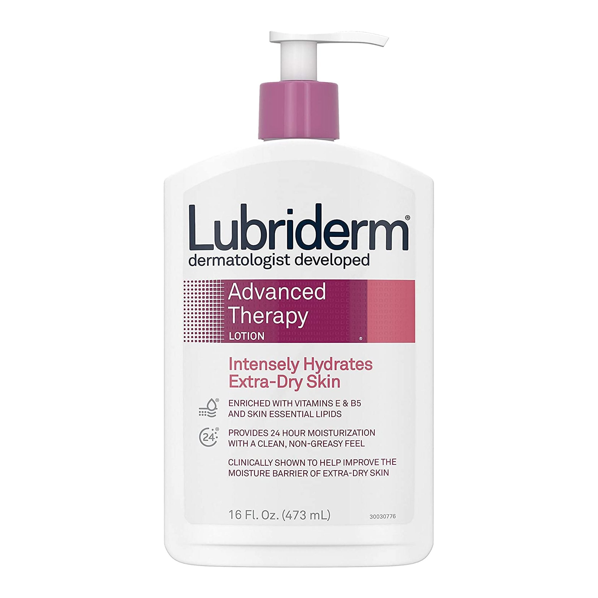 Hand and Body Moisturizer Lubriderm Advanced Therapy 16 oz. Pump Bottle Scented Lotion