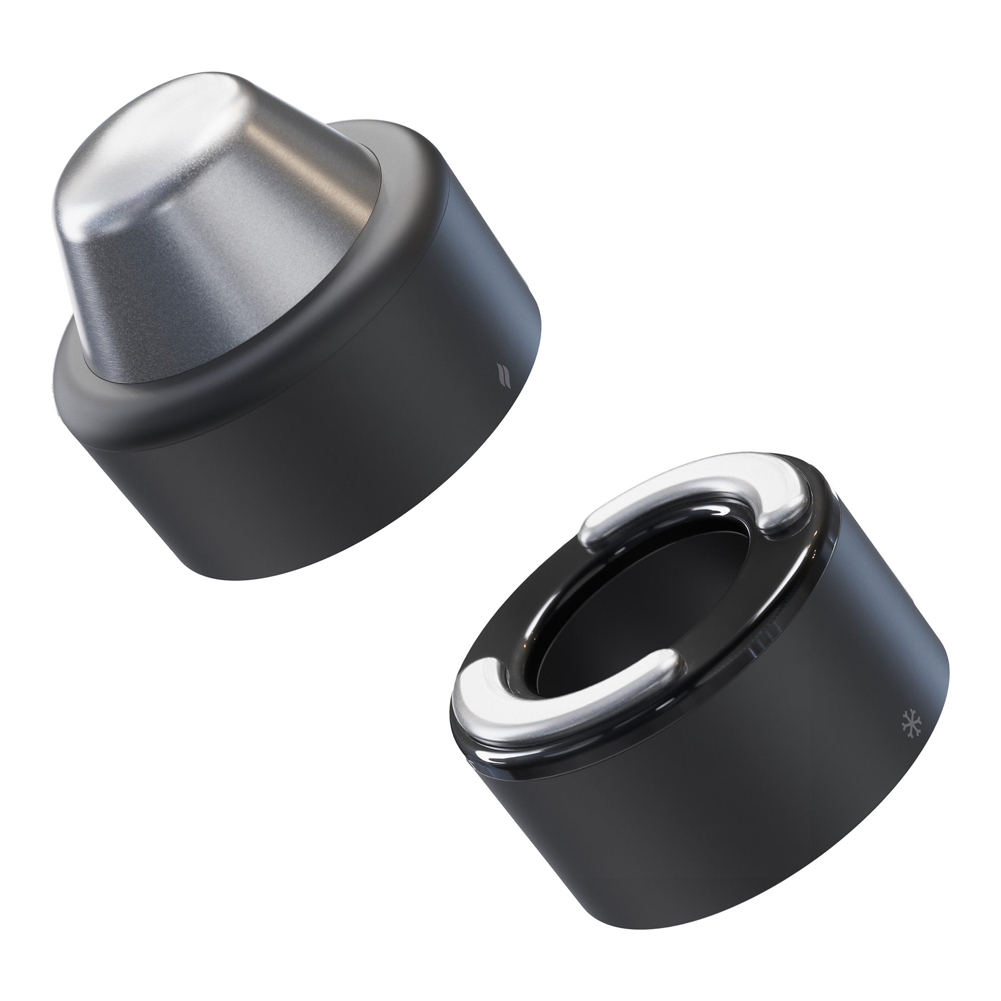 Hand Held Face Massager & Cleanser Attachment TheraFace Hot and Cold Rings   Black 1 Hot Ring, 1 Cold Ring, Travel Pouch