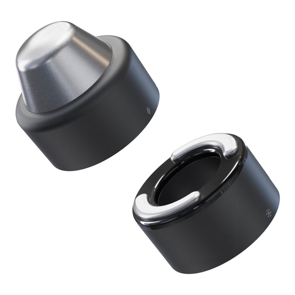 Hand Held Face Massager & Cleanser Attachment TheraFace Hot and Cold Rings   Black 1 Hot Ring, 1 Cold Ring, Travel Pouch