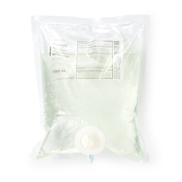 Hand Sanitizer with Aloe McKesson Premium 1,000 mL Ethyl Alcohol Gel Dispenser Refill Bag