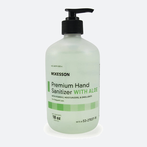Hand Sanitizer with Aloe McKesson Premium 18 oz. Ethyl Alcohol Gel Pump Bottle
