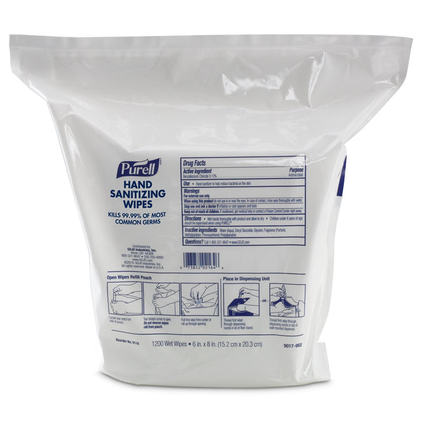 Hand Sanitizing Wipe Purell 1,200 Count BZK (Benzalkonium Chloride) Wipe Refill Pouch