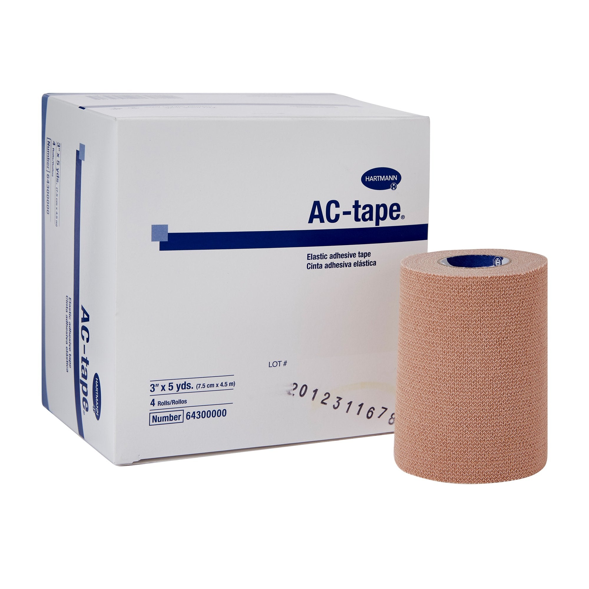 Athletic Tape AC-tape Tan 3 Inch X 5 Yard Cotton NonSterile, Packaging Type- Box