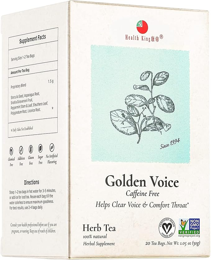 health king golden voice herb tea 20 tea bags