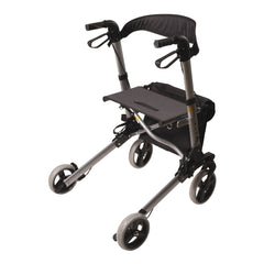 healthsmart four wheel rollator 8 in front 7 in rear wheel 31 36 in handle titanium 300 lbs aluminum frame healthsmart gateway 4 wheel rollator mk1095353ea