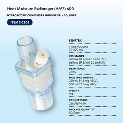 heat moisture exchanger hme 1500 w integrated flex tube