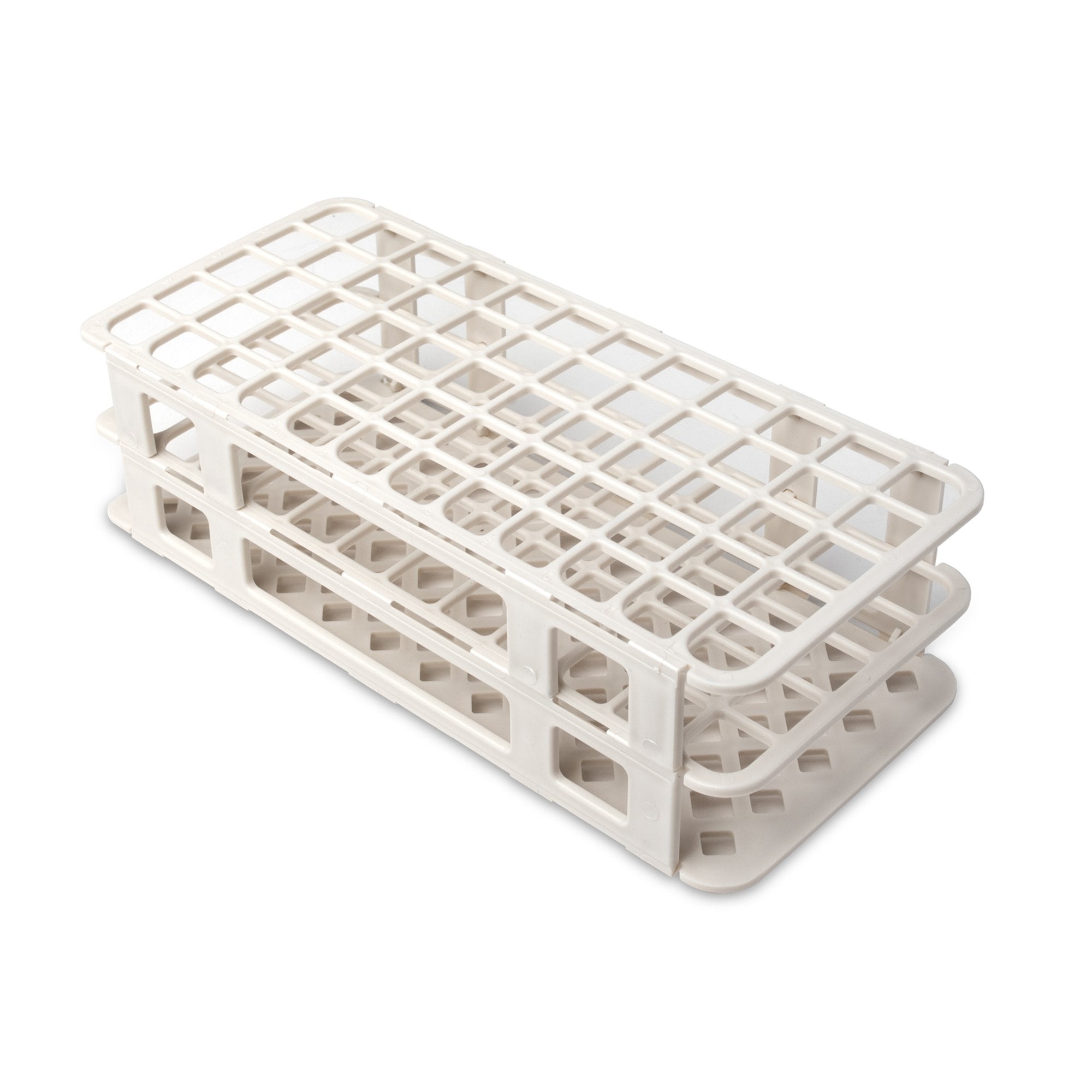Fold and Snap Test Tube Rack 60 Place 5 to 15 mL Tube Size White 2 2/5 X 4 1/8 X 9 2/3 Inch