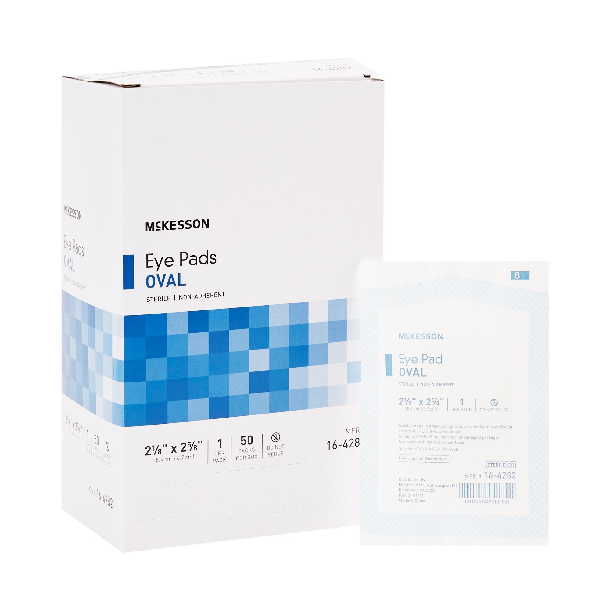 Eye Pad McKesson 2-1/8 X 2-5/8 Inch Sterile 1 per Pack, Packaging Type- Case