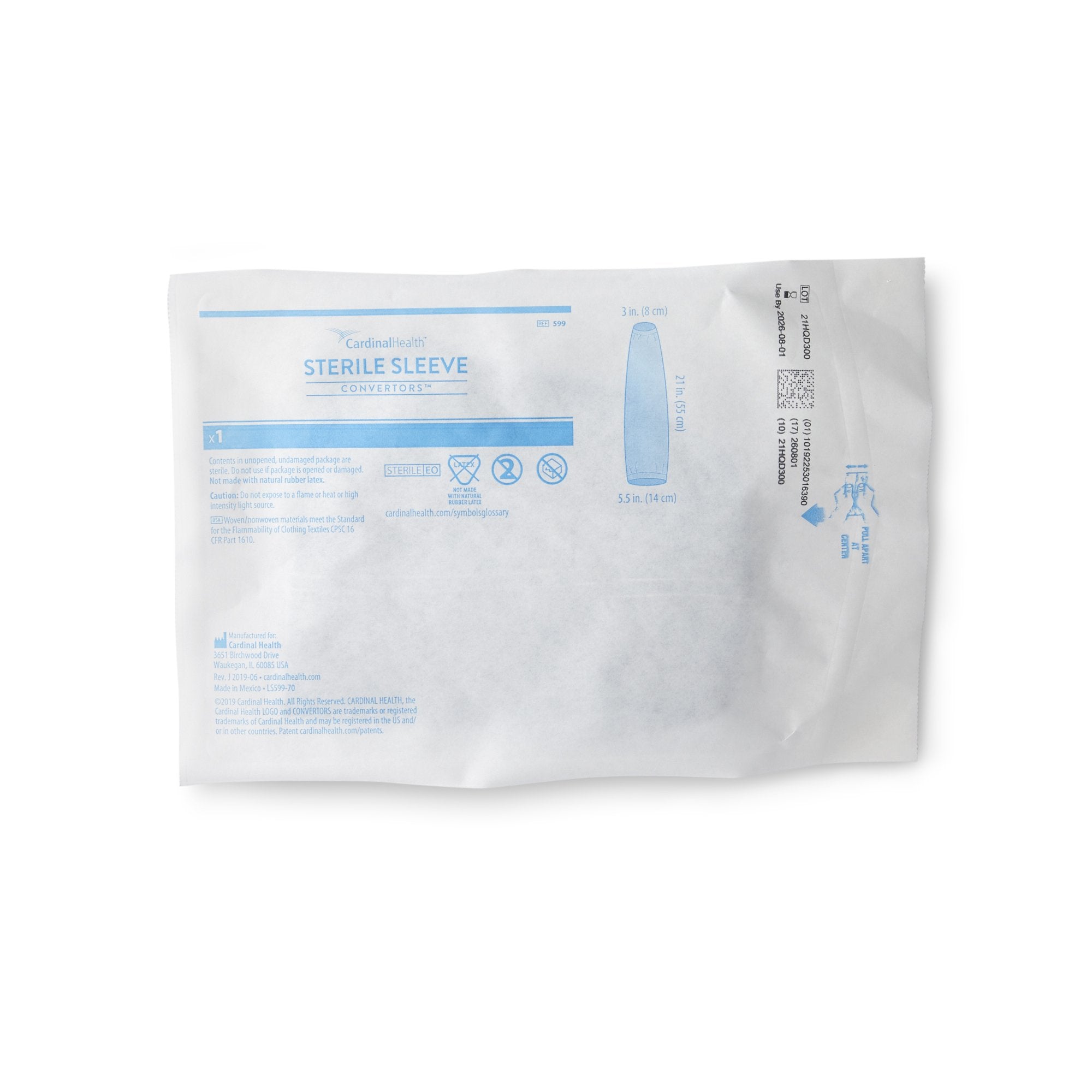 Sleeve Protector Cardinal Health One Size Fits Most Sterile Disposable, Packaging Type- Box