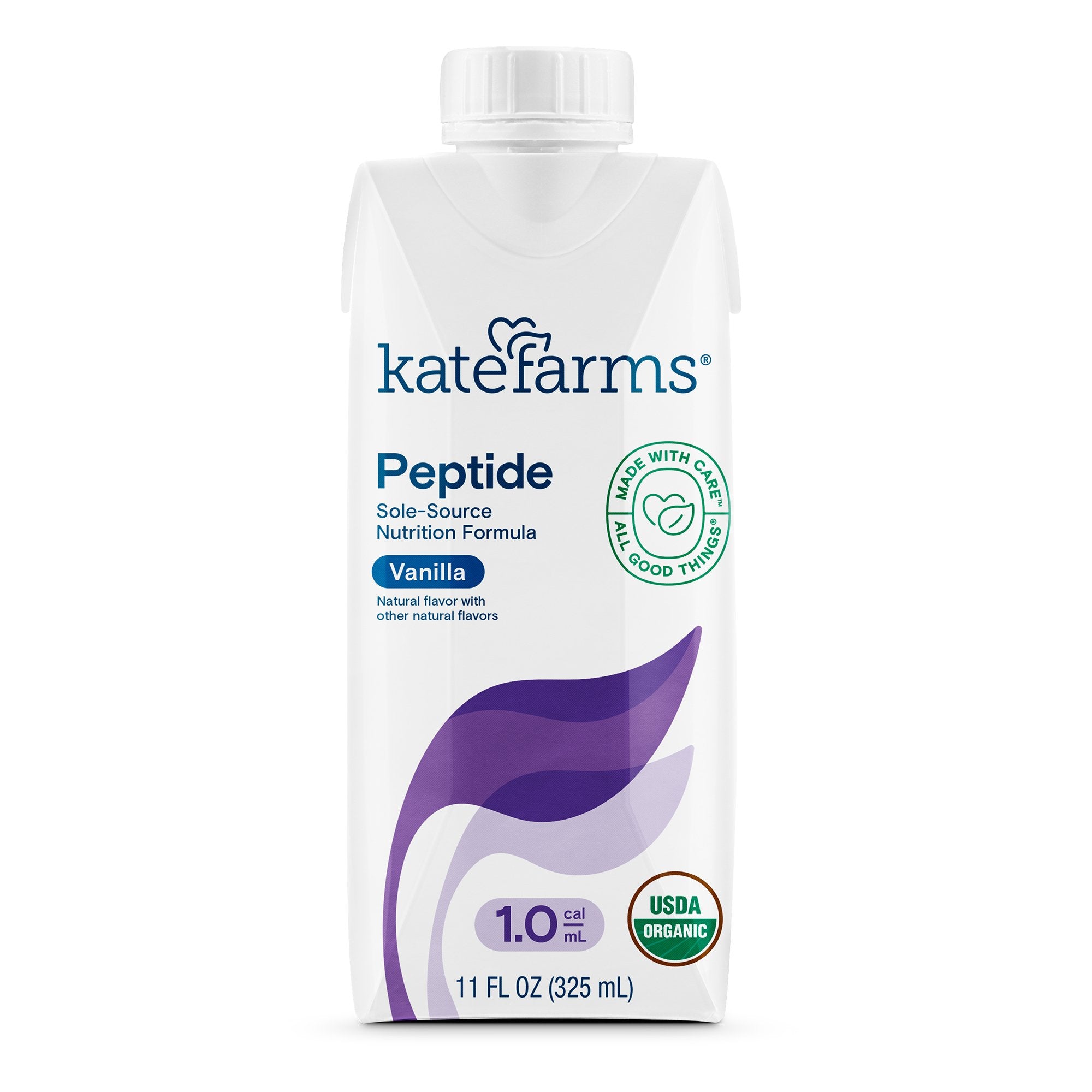 Oral Supplement Kate Farms Peptide 1.0 Vanilla Flavor Liquid 11 oz. Carton, Packaging Type- Case