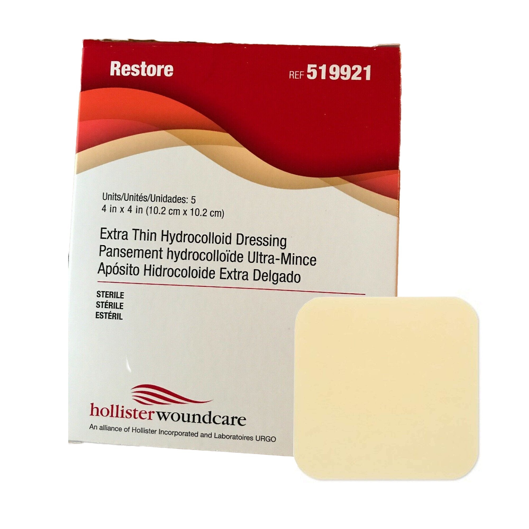 Thin Hydrocolloid Dressing Restore Extra Thin Film Backing 4 X 4 Inch Square Hydrocolloid, Packaging Type- Box