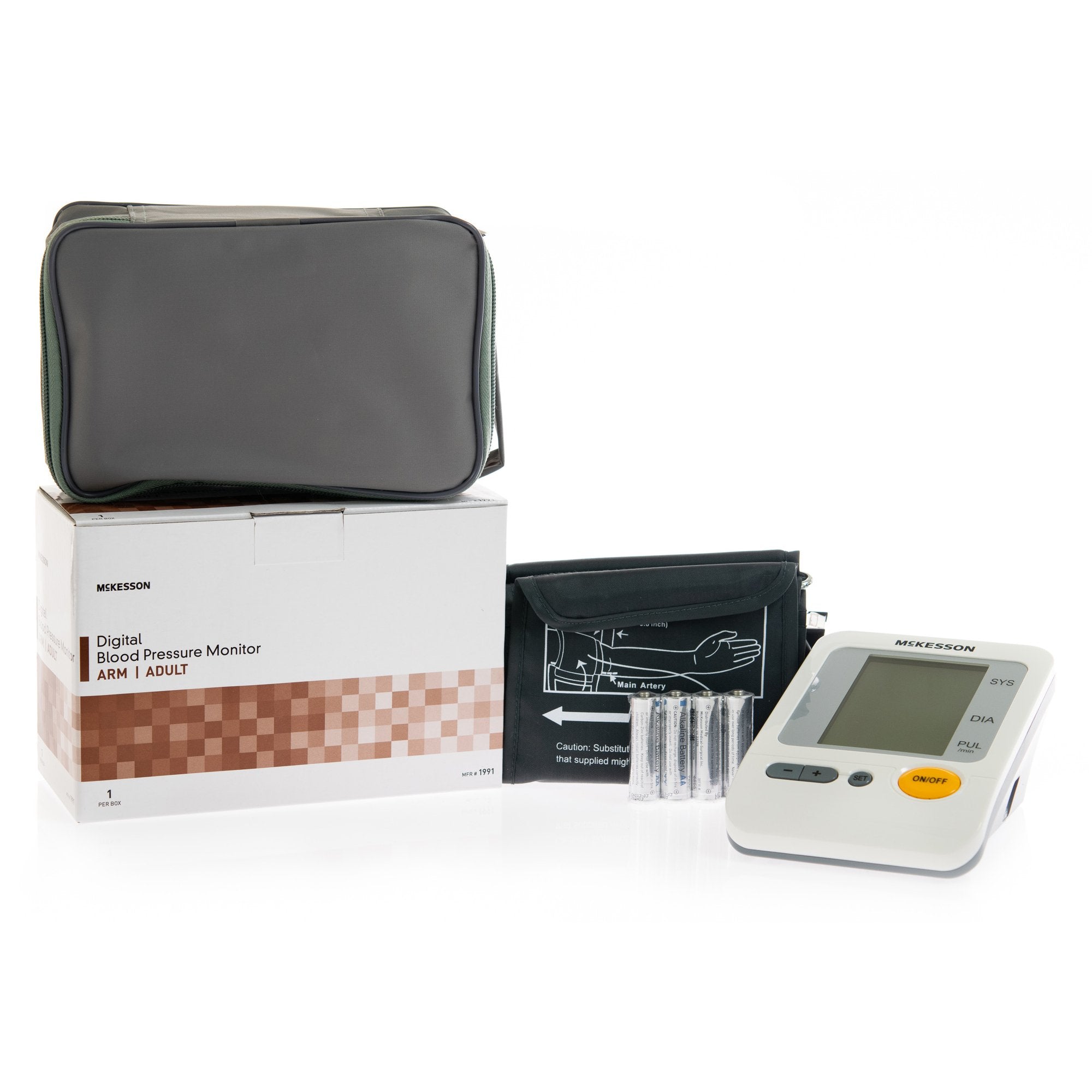 Home Automatic Digital Blood Pressure Monitor McKesson Brand Adult Cuff Nylon Cuff 22   36 cm Desk Model