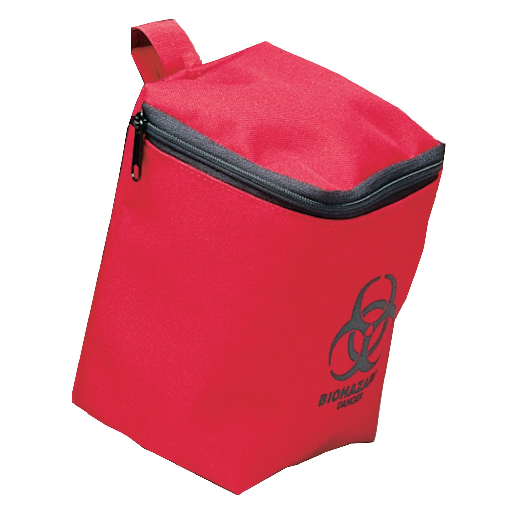 Transport Pouch Red / Black Biohazard Vinyl Coated 600 D Poly Fabric 4 3/4 W X 6 1/4 H X 4 3/4 D