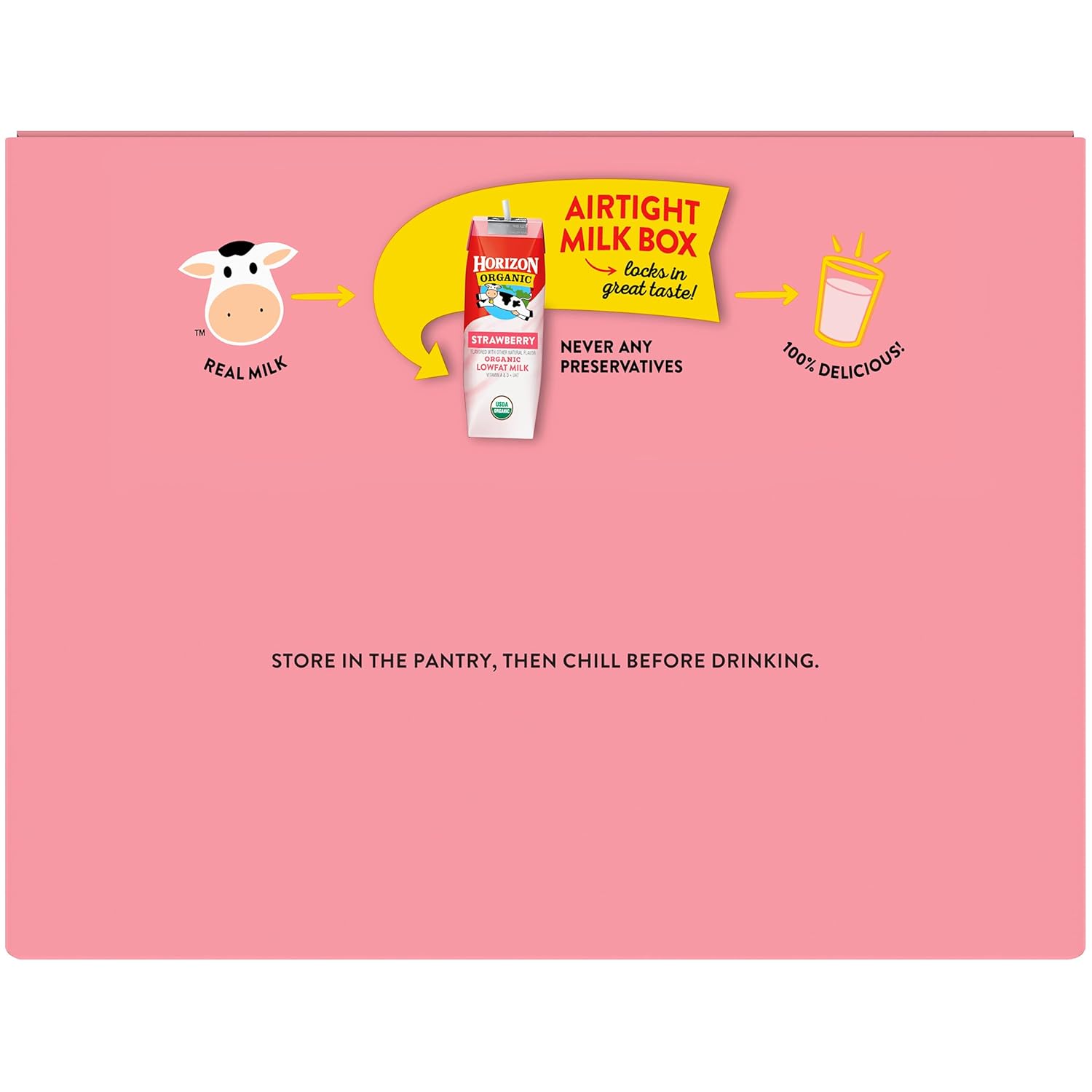 horizon organic dairy low fat milk strawberry case of 3 8 fl oz