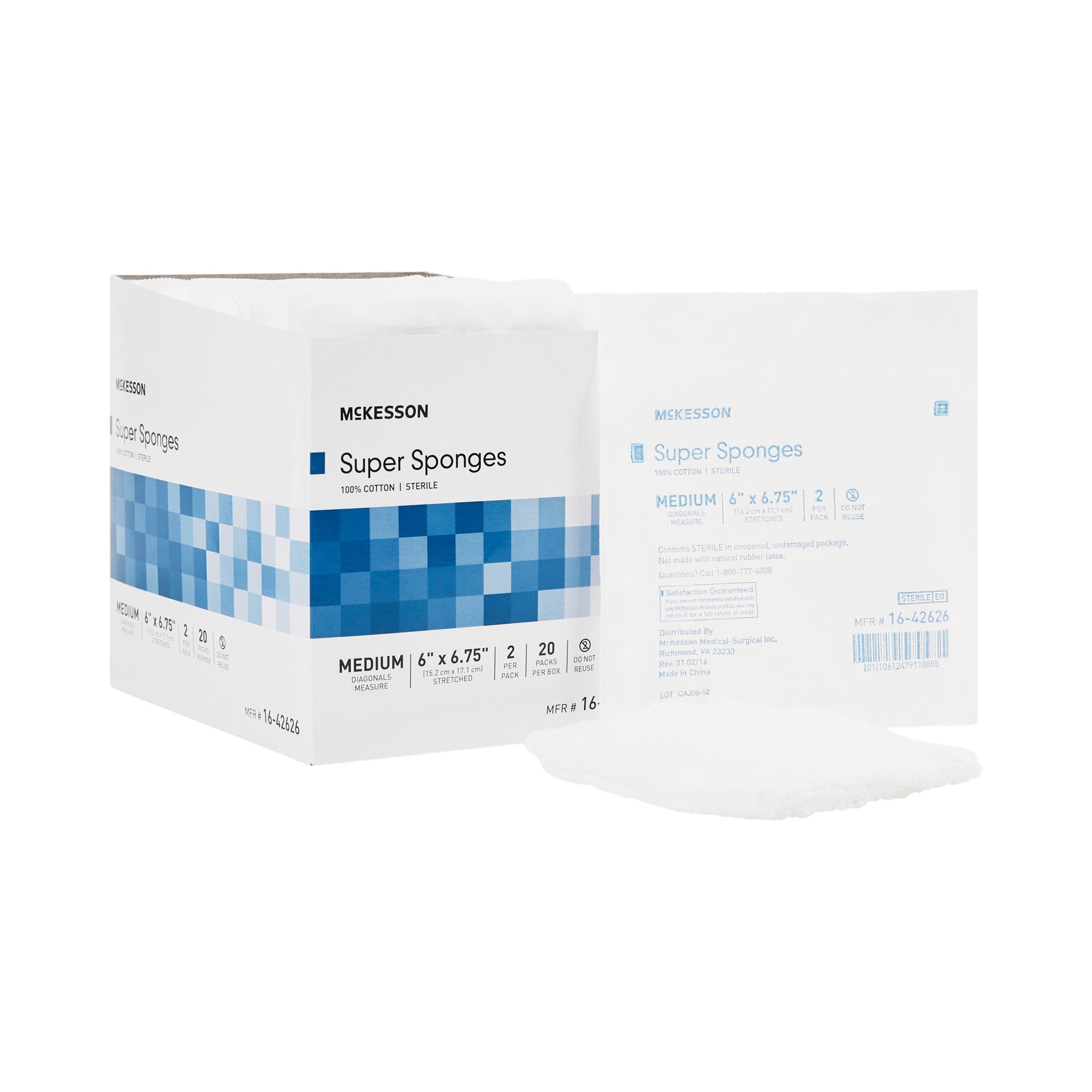 Fluff Dressing McKesson 6 X 6-3/4 Inch Sterile 2 per Pack