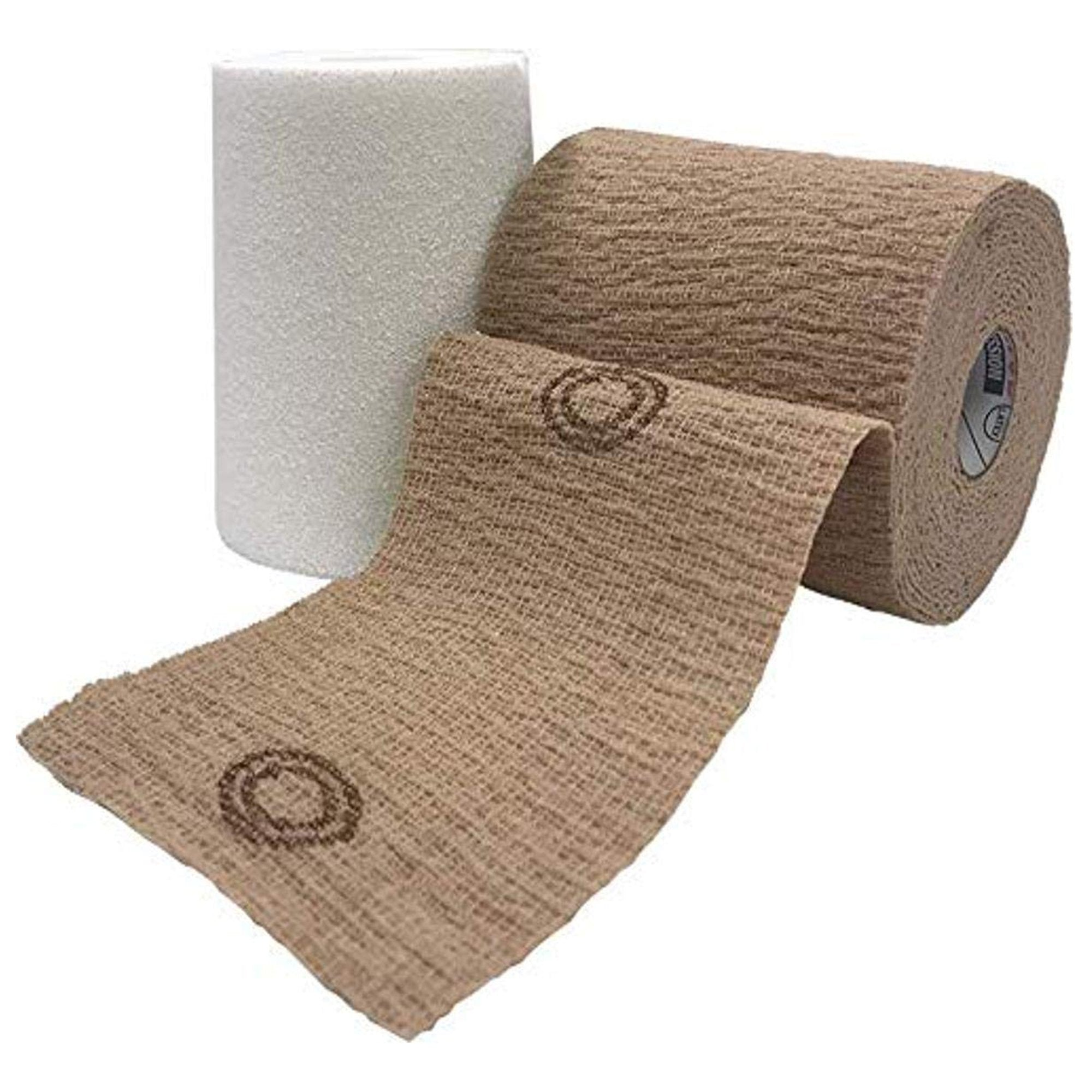 2 Layer Compression Bandage System CoFlex TLC Zinc with Indicators 4 Inch X 6 Yard / 4 Inch X 7 Yard Self-Adherent / Pull On Closure Tan NonSterile 35 to 40 mmHg, Packaging Type- Box