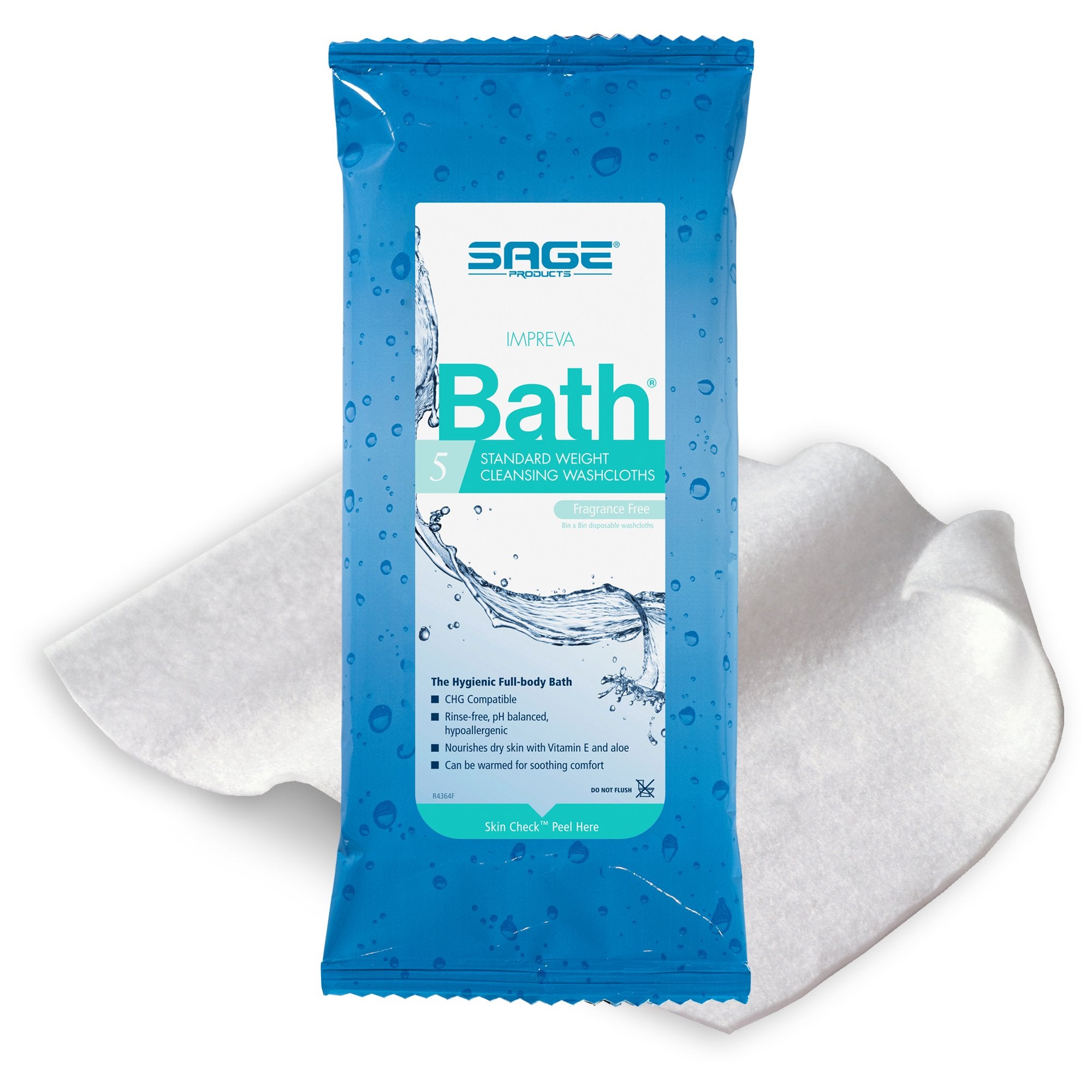 Rinse-Free Bath Wipe Impreva Bath™ Soft Pack Unscented 5 Count