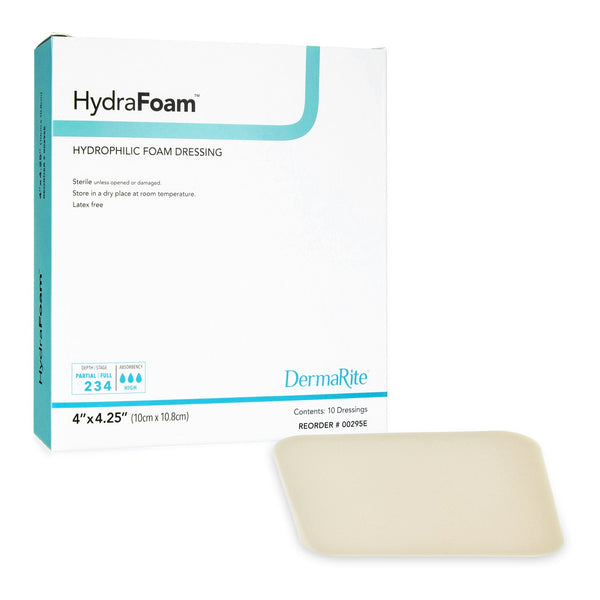 Foam Dressing HydraFoam 4 X 4 1/4 Inch Without Border Waterproof Backing Nonadhesive Rectangle Sterile