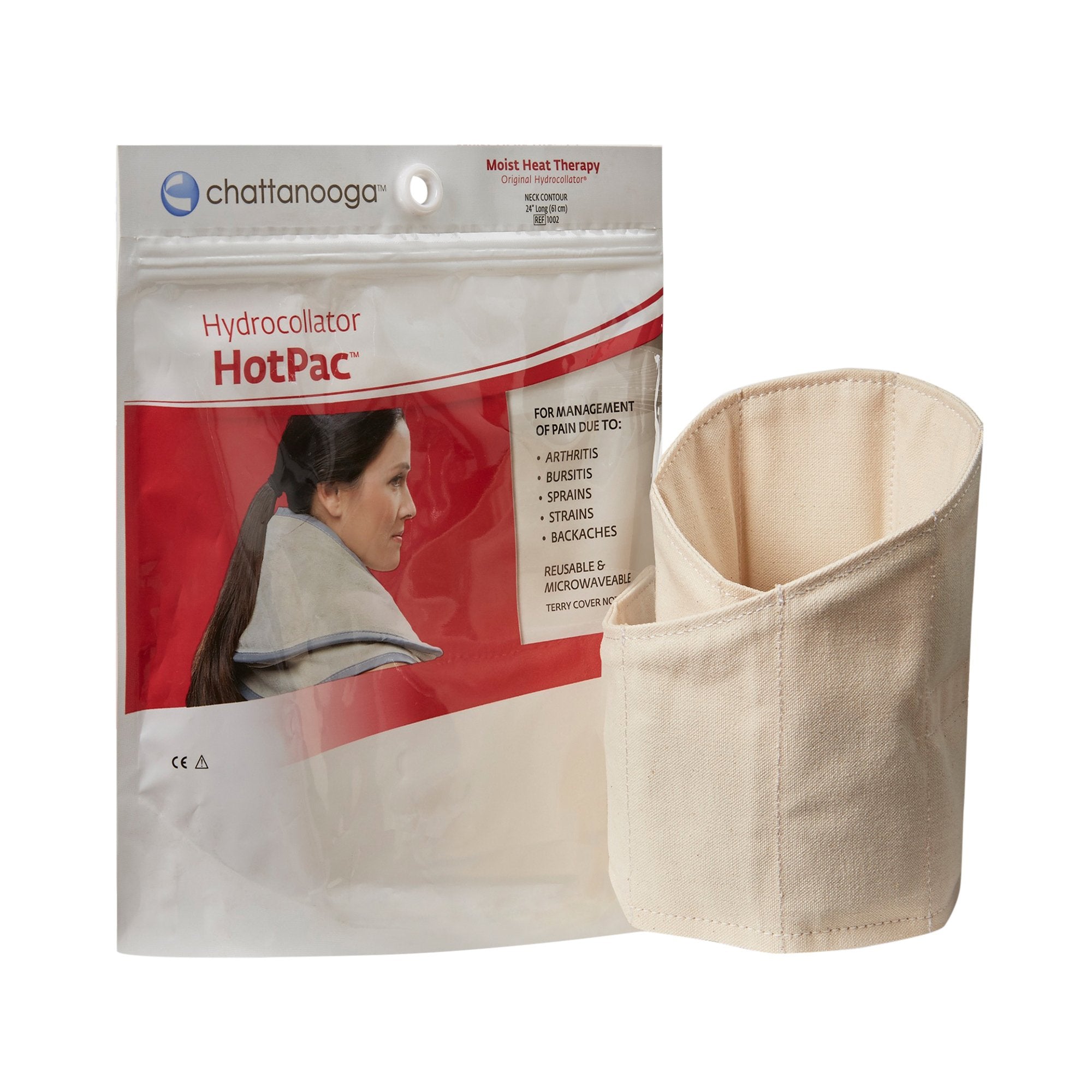 Moist Heat Therapy Pad HotPac Contour Neck One Size Fits Most Canvas Reusable