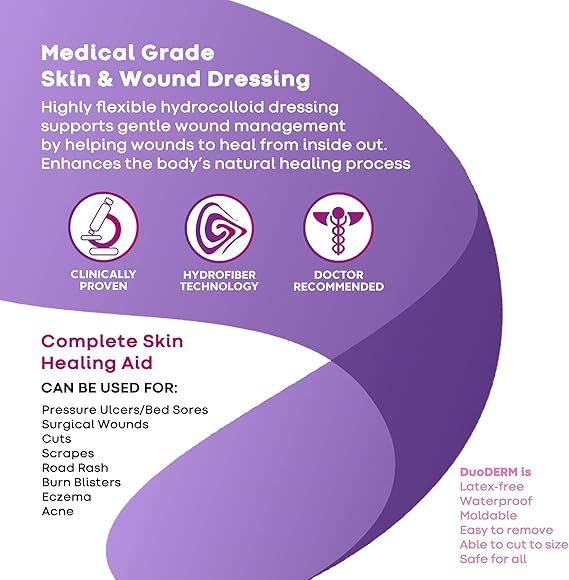 hydrocolloid dressing duoderm signal cgf foam backing 4 x 4 inch square hydrocolloid