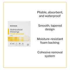 hydrocolloid dressing mckesson foam backing 4 x 4 inch square hydrocolloid foam packaging type box