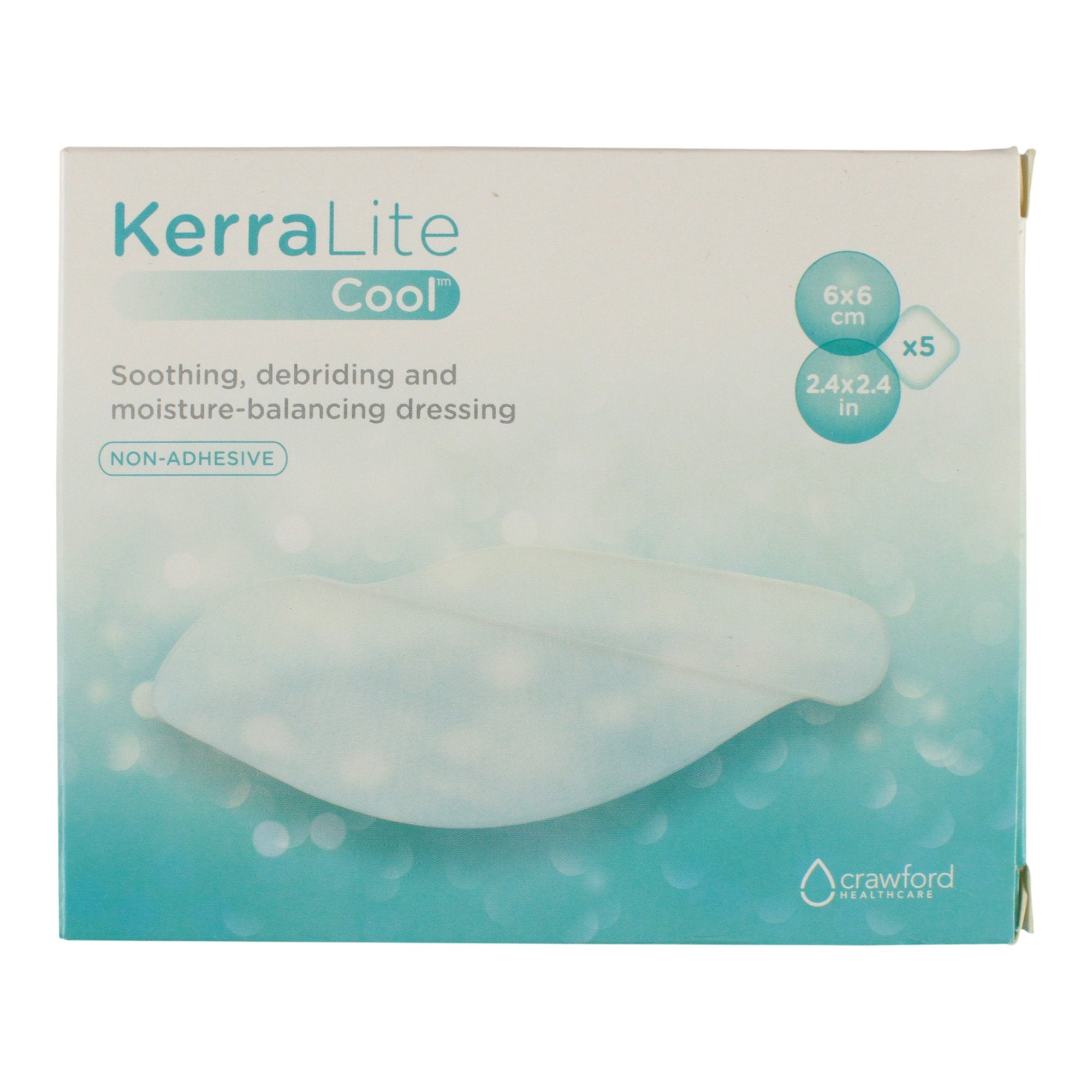 Hydrogel Wound Dressing KerraLite Cool Border Sheet 6 X 6 Inch Sterile