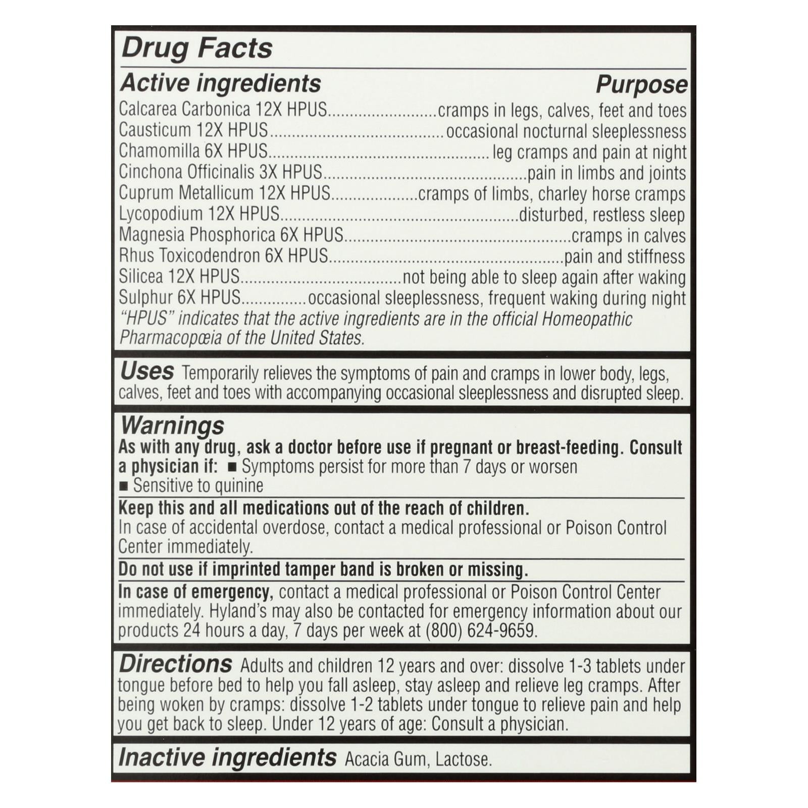 hylands leg cramp relief pm case of 3 50 tablets