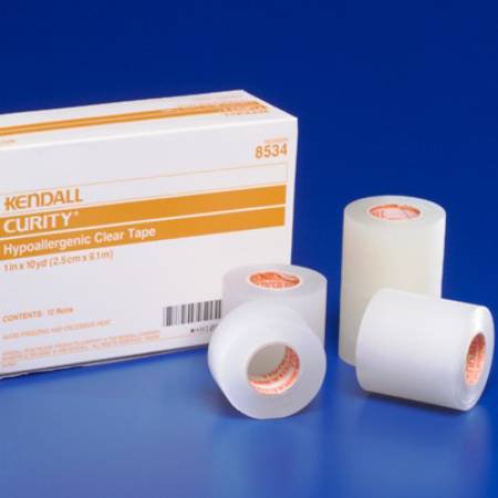 Hypoallergenic Medical Tape Kendall Hypoallergenic Clear Transparent 1/2 Inch X 10 Yard Plastic NonSterile
