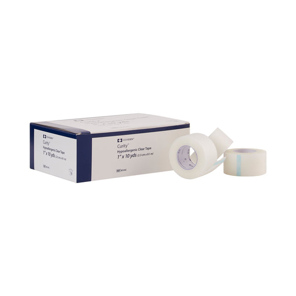 Hypoallergenic Medical Tape Kendall Hypoallergenic Clear Transparent 1 Inch X 10 Yard Plastic NonSterile