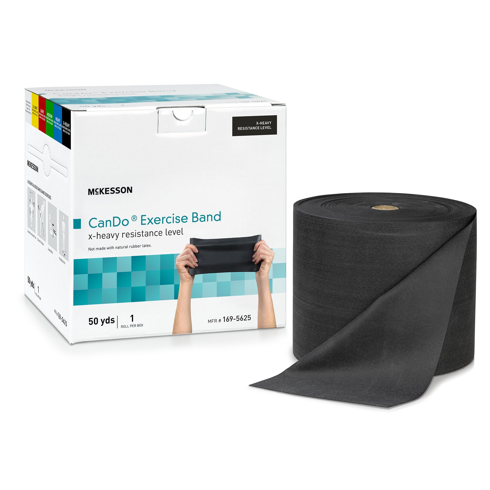 Exercise Resistance Band McKesson CanDo® Black 5 Inch X 50 Yard X-Heavy Resistance