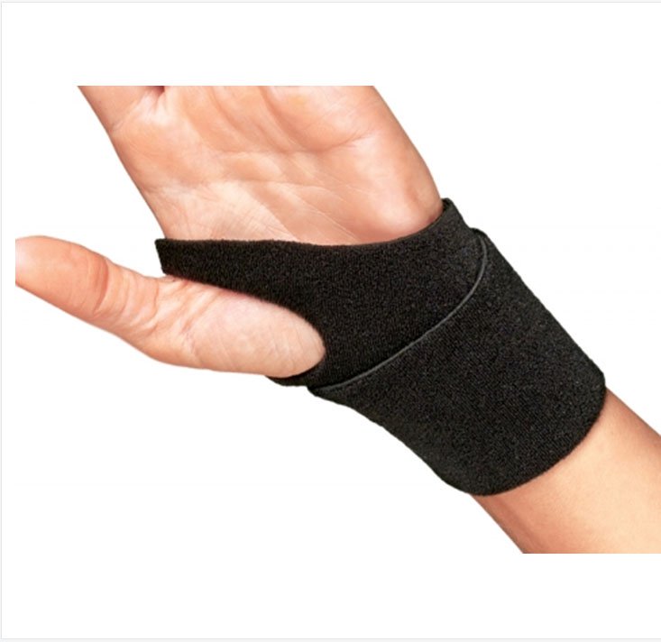 Wrist Support ProCare Wraparound / Wristlet Nylon Left or Right Wrist Black One Size Fits Most