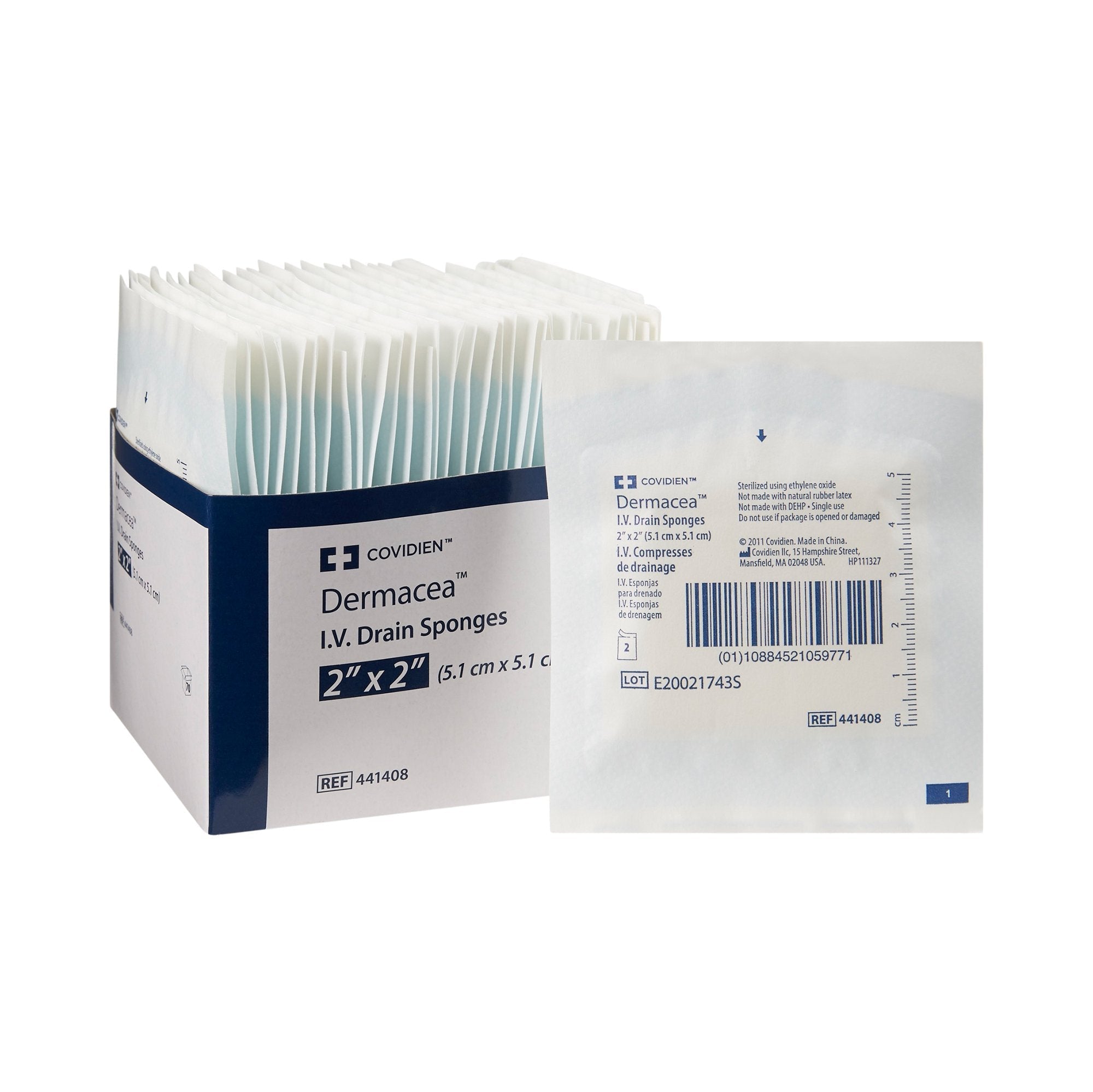 I.V. Sponge Dermacea 2 X 2 Inch 6 Ply Sterile 2 per Pack