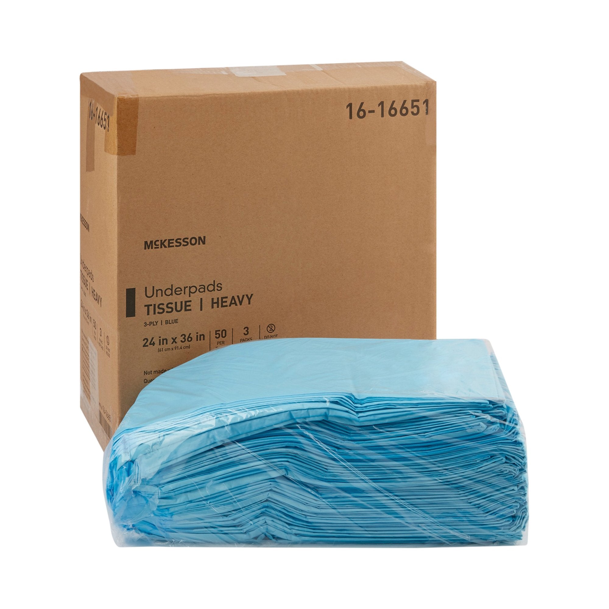 Procedure Underpad McKesson 24 W X 36 L Inch Blue NonSterile, Packaging Type- Case