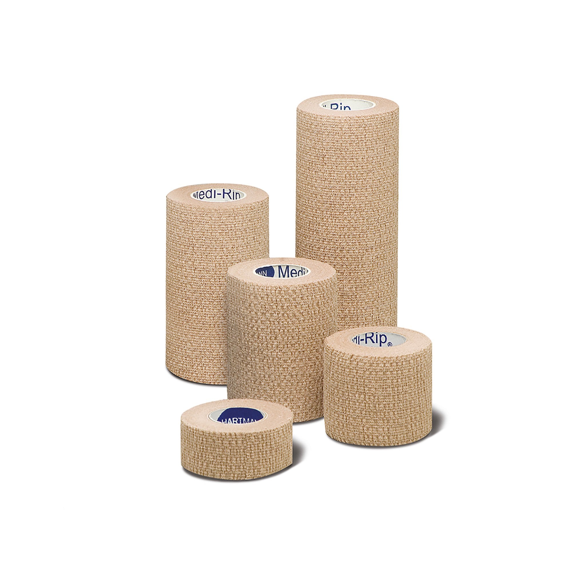 Cohesive Bandage Medi-Rip 4 Inch X 5 Yard Self-Adherent Closure Tan NonSterile Standard Compression, Packaging Type- Box