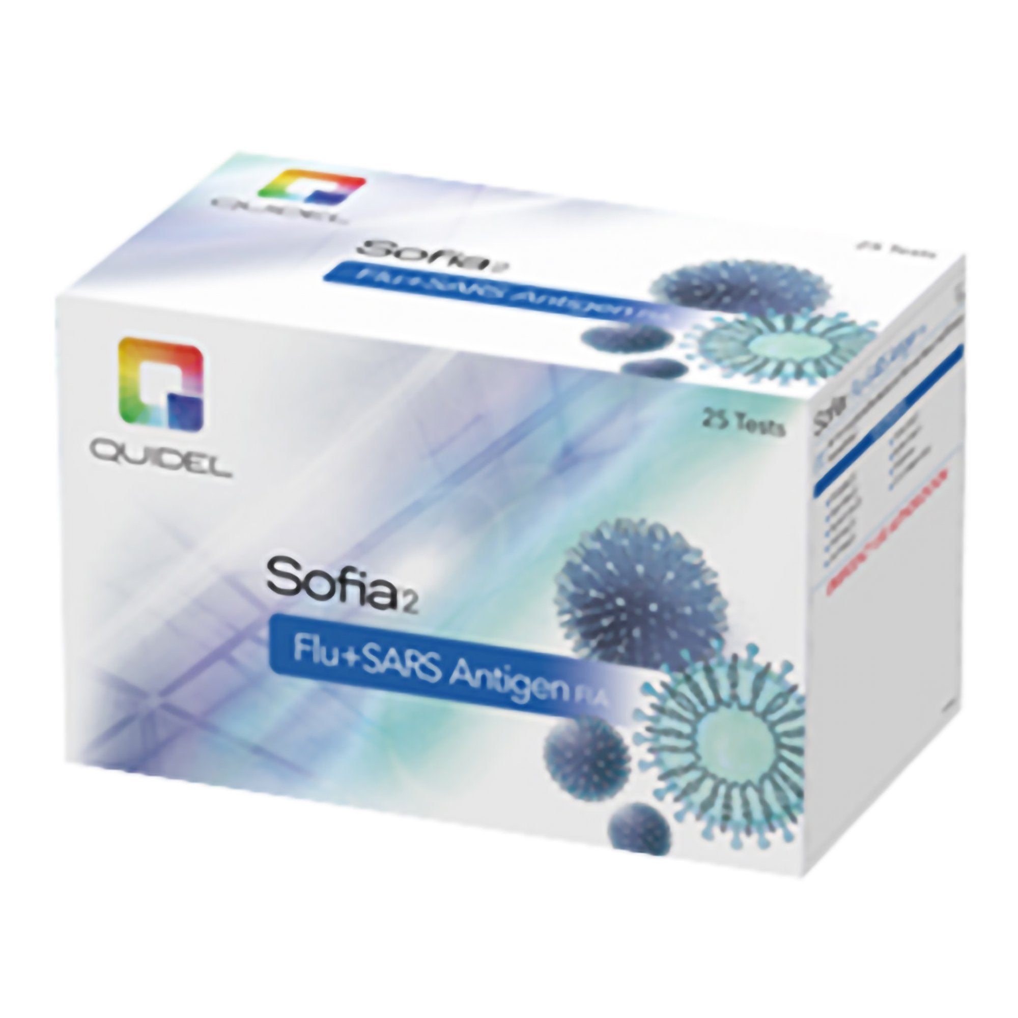 Respiratory Test Kit Sofia 2 Flu + SARS Antigen FIA 25 Tests CLIA Waived, Packaging Type- Case