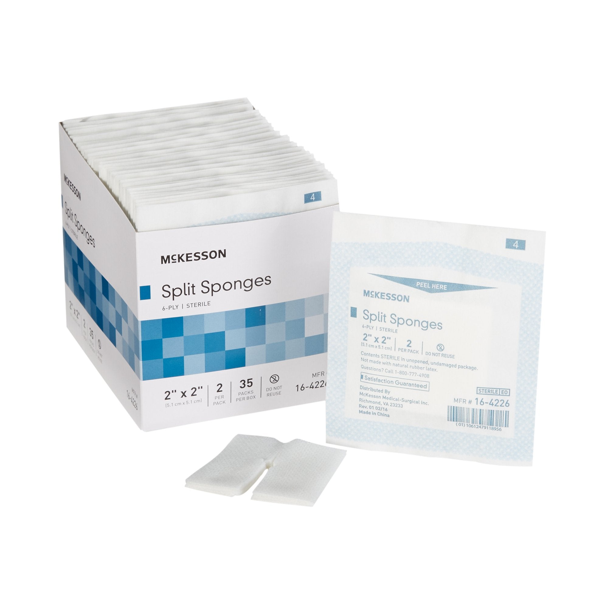 I.V. Sponge McKesson 2 X 2 Inch 6-Ply Sterile 2 per Pack