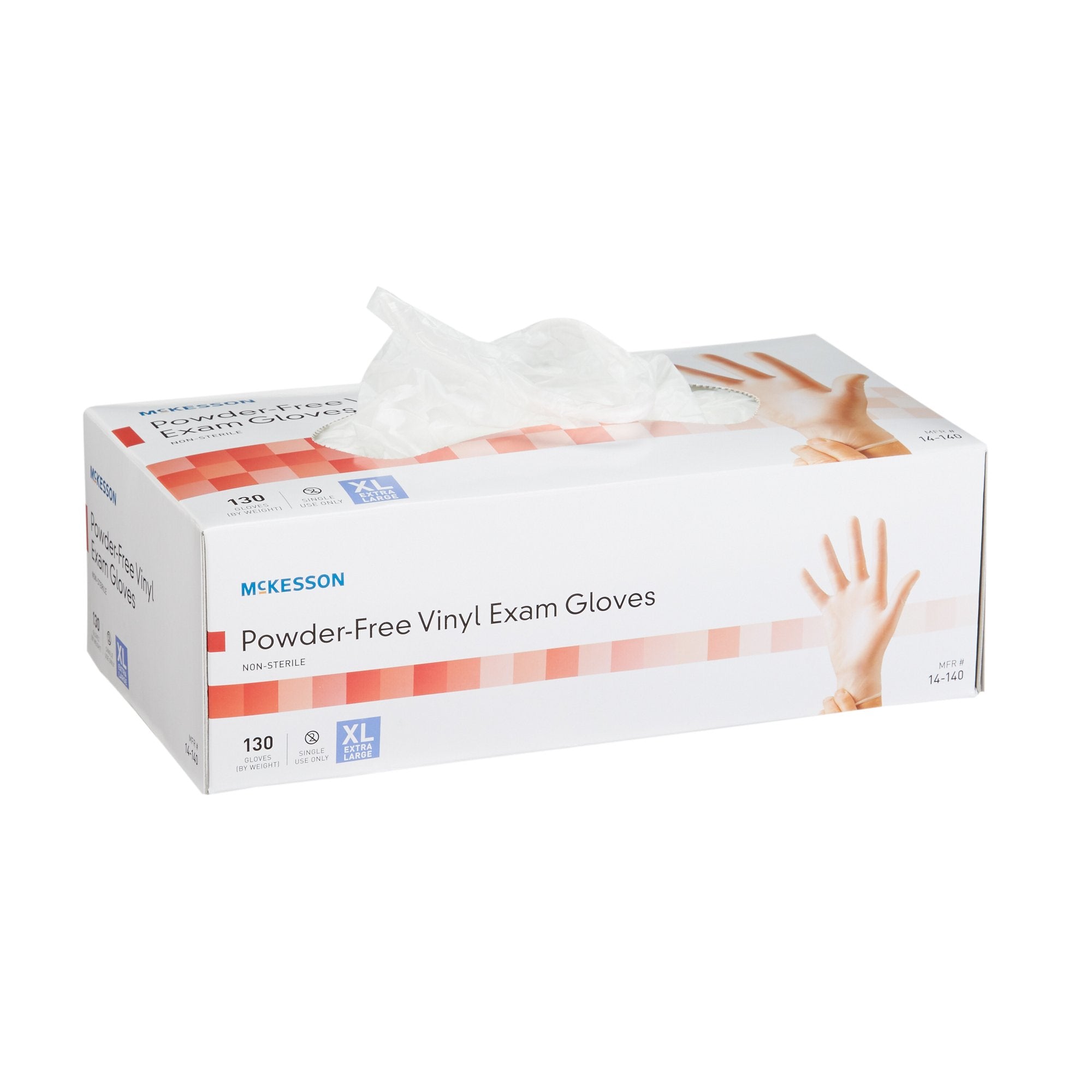 Exam Glove McKesson X-Large NonSterile Vinyl Standard Cuff Length Smooth Clear Not Rated, Packaging Type- Case