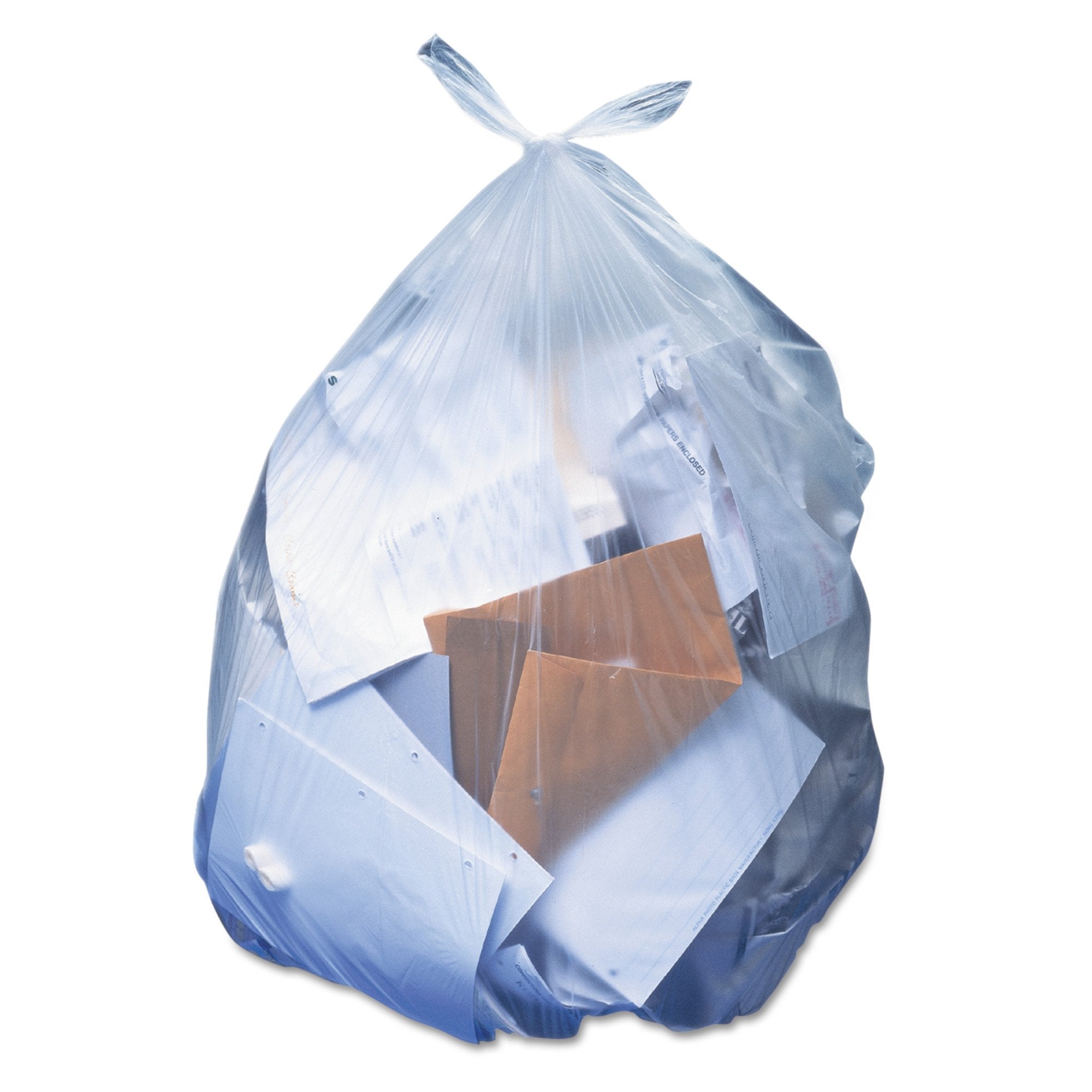 Trash Bag Heritage 60 gal. Clear LLDPE 1.1 mil 38 X 58 Inch Star Seal Bottom Flat Pack, Packaging Type- Case