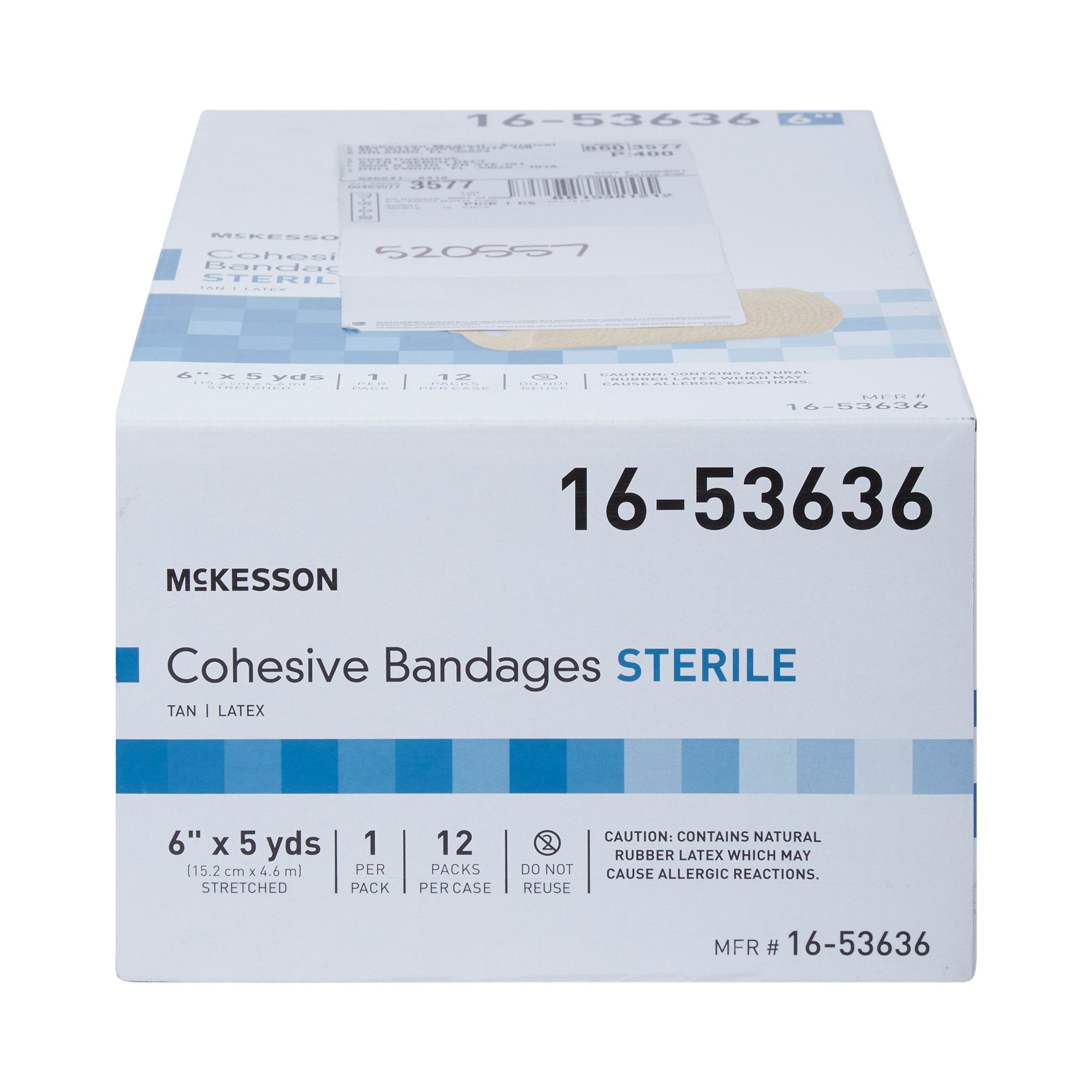 Cohesive Bandage McKesson 6 Inch X 5 Yard Self-Adherent Closure Tan Sterile Standard Compression, Packaging Type- Case