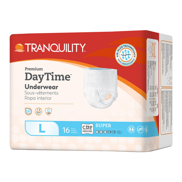 Unisex Adult Absorbent Underwear Tranquility Premium DayTime Pull On with Tear Away Seams Large Disposable Heavy Absorbency