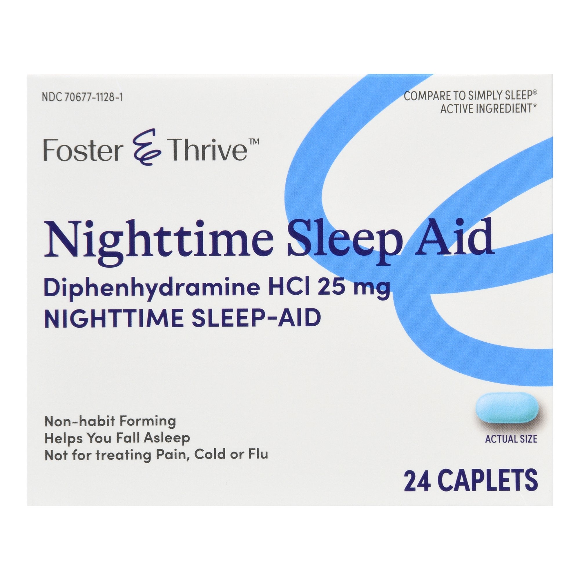 Sleep Aid Foster & Thrive 24 per Box Caplet 25 mg Strength, Packaging Type- Box