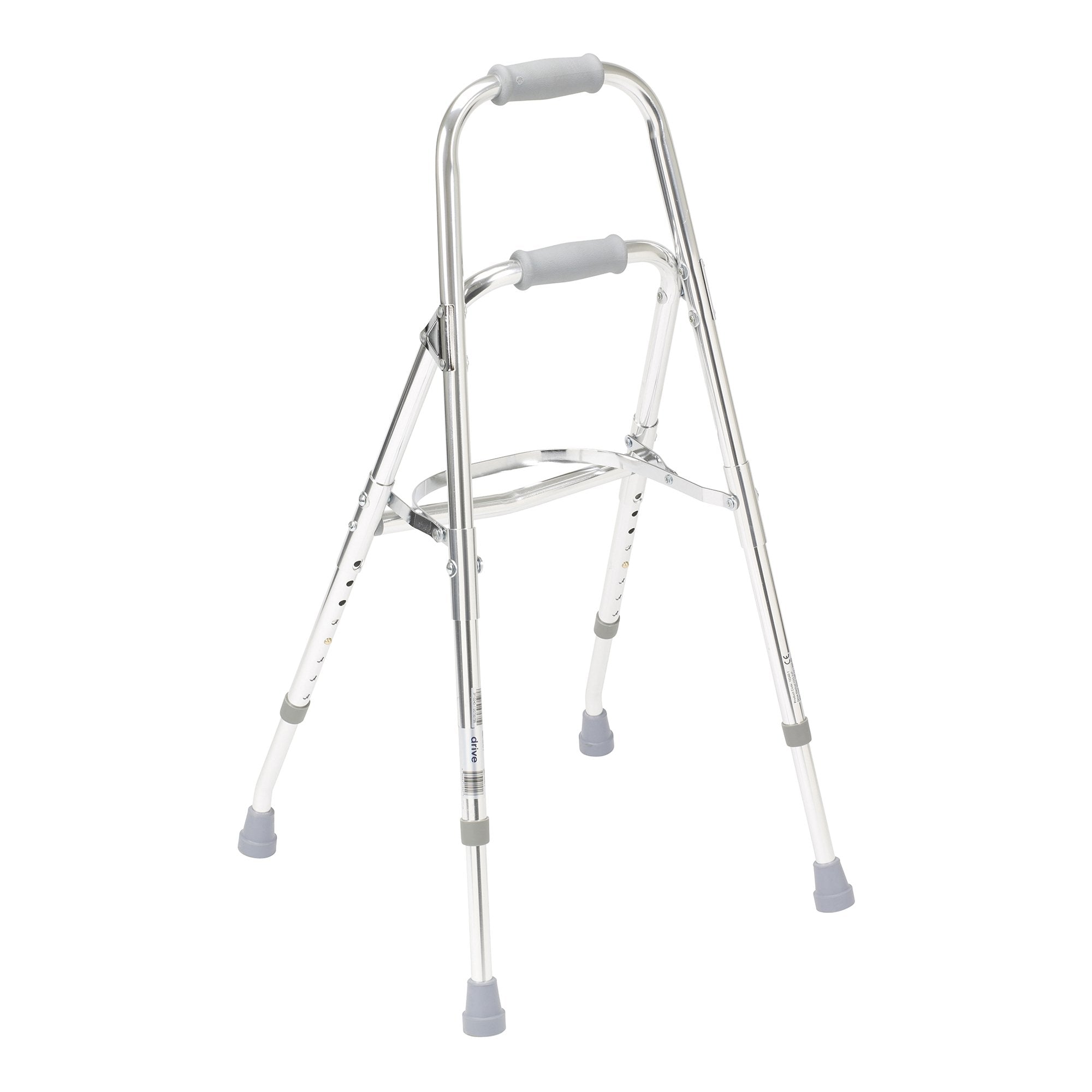 Side Step Folding Walker Adjustable Height drive™ Hemi Aluminum Frame 300 lbs. Weight Capacity 29-1/2 to 37 Inch Height