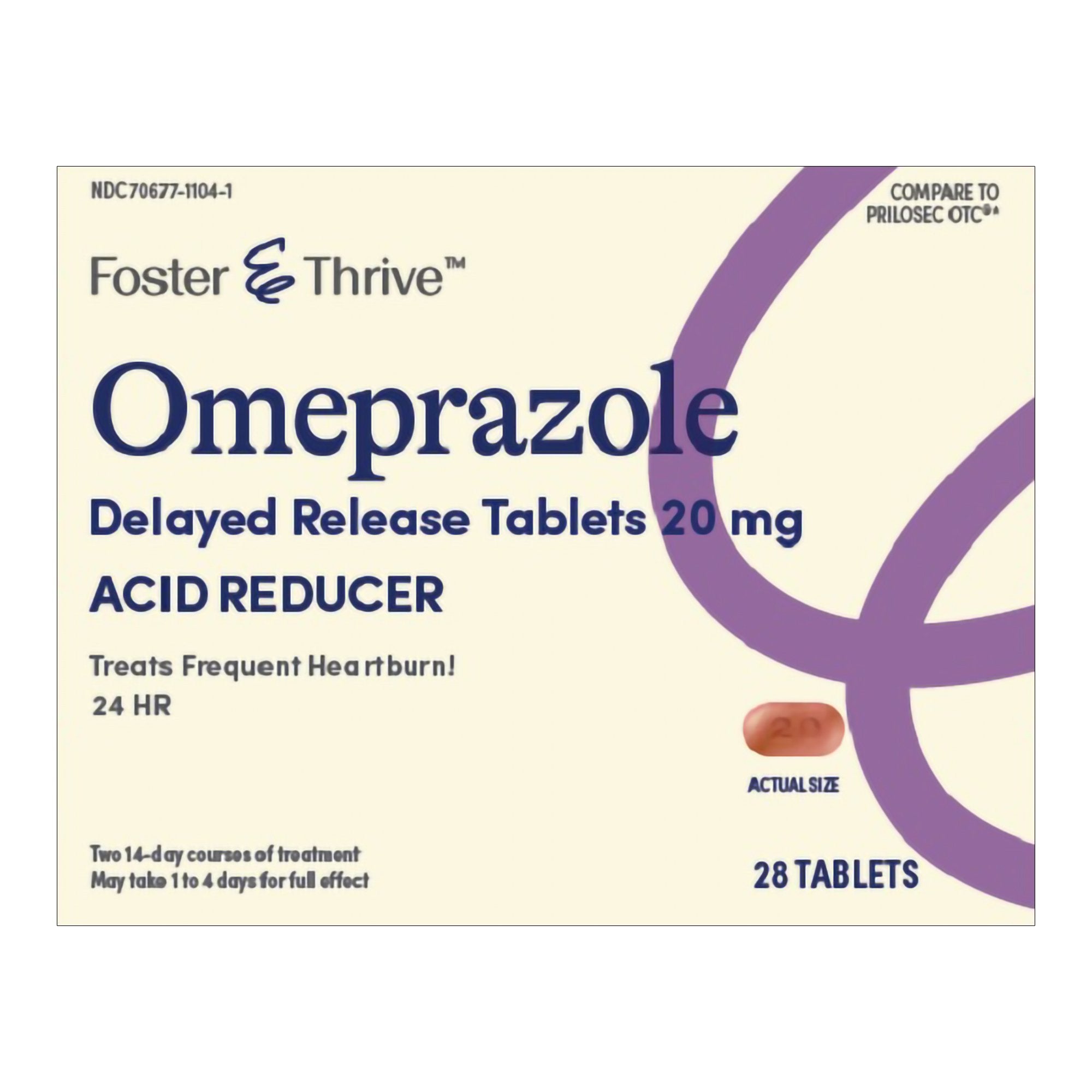 Antacid Foster & Thrive 20 mg Strength Delayed-Release Tablet 28 per Box, Packaging Type- Box