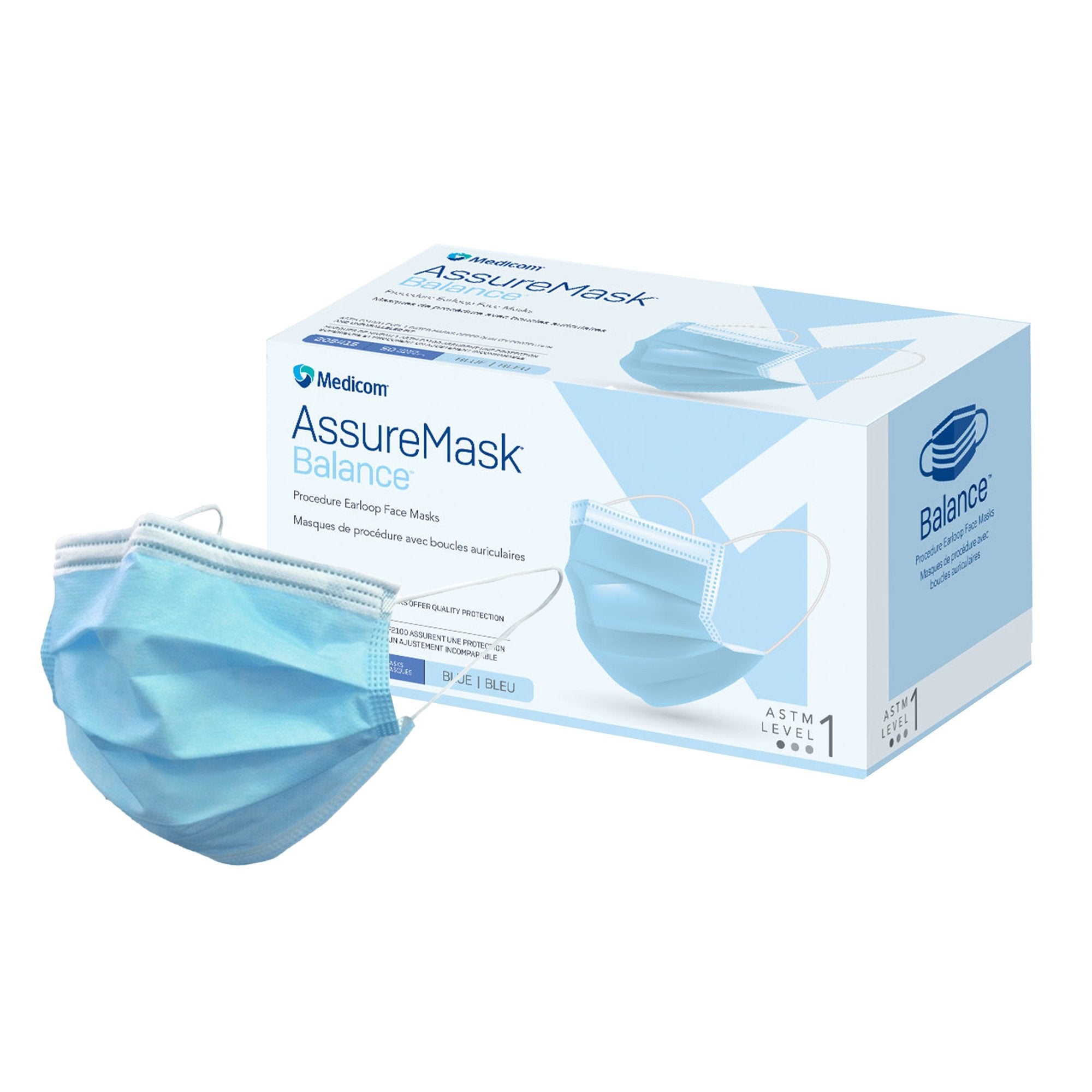 Procedure Mask AssureMask Balance ASTM Level 1 Earloops One Size Fits Most, Packaging Type- Box