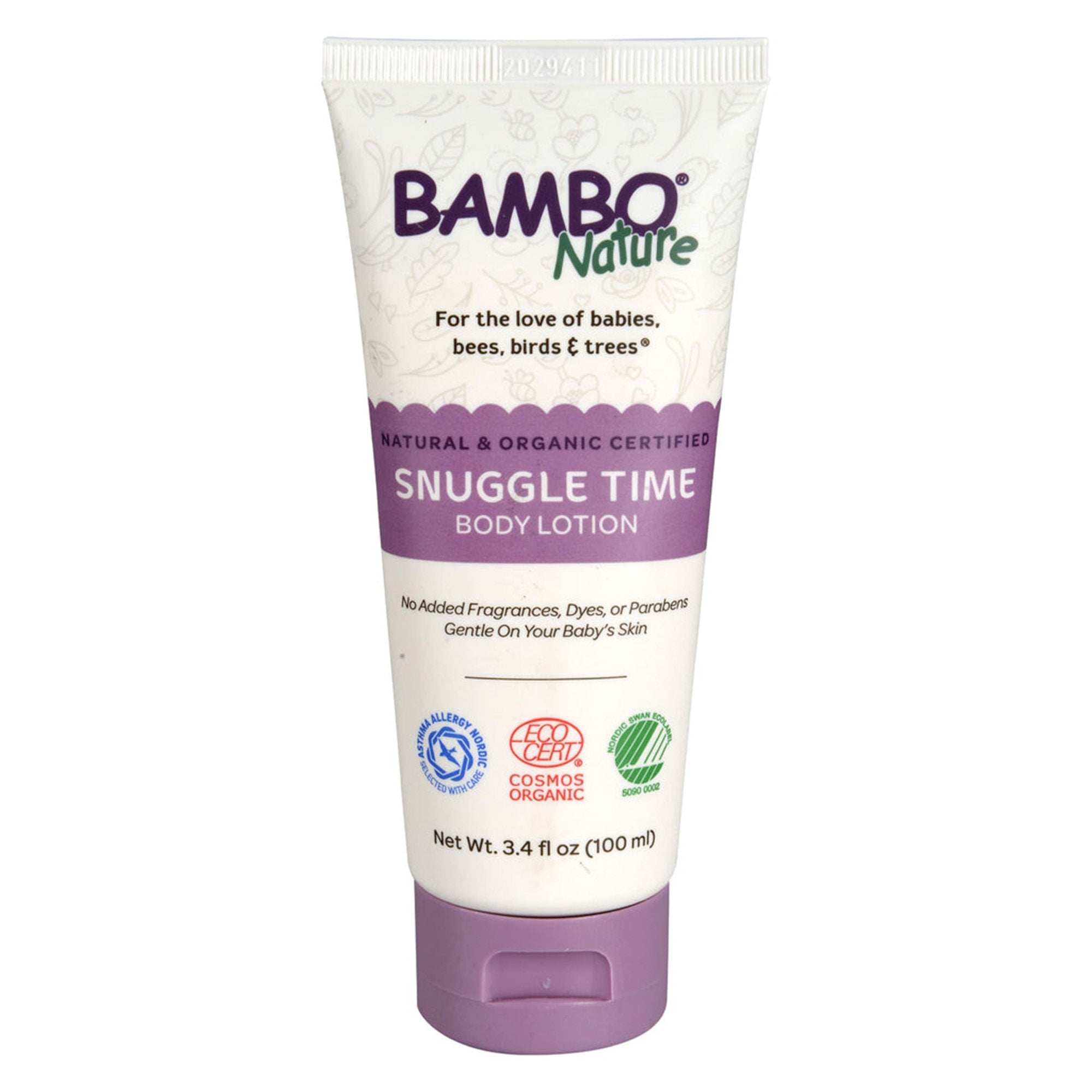 Baby Lotion Bambo Nature Snuggle Time 3.4 oz. Tube Unscented Lotion