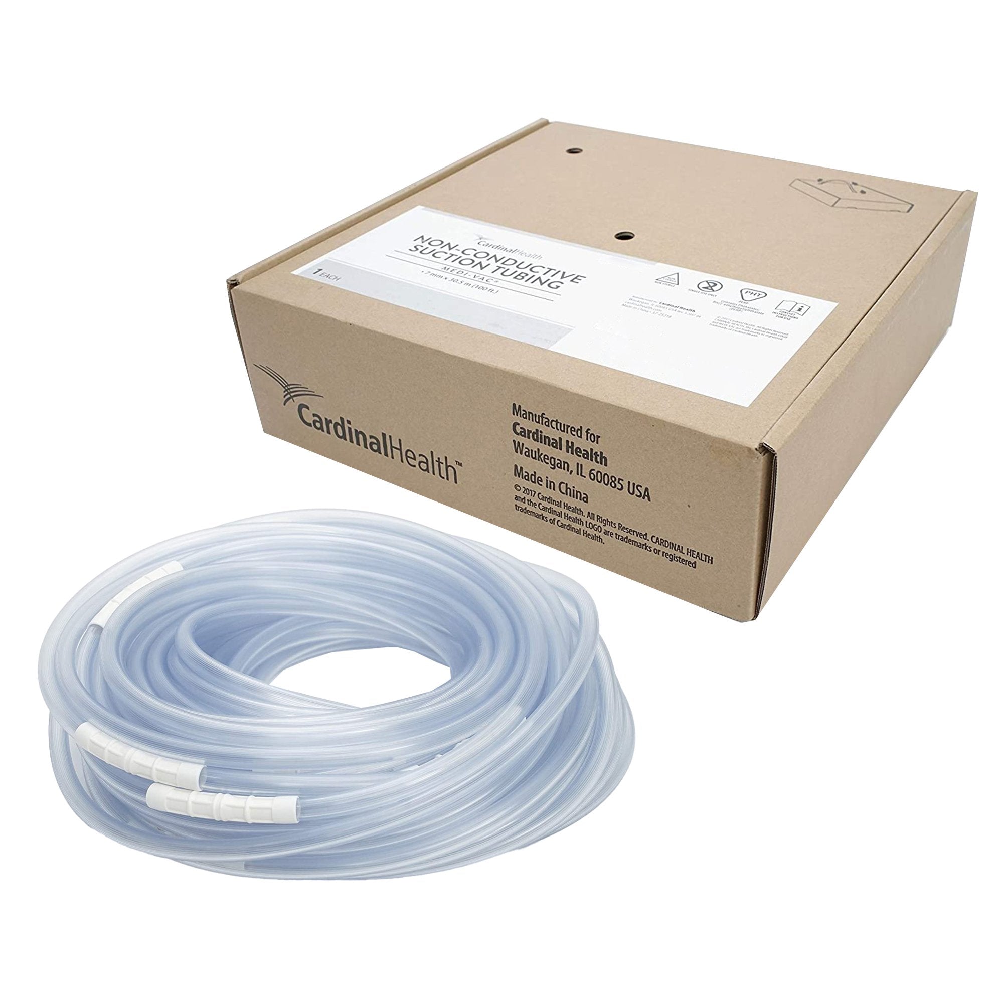 Bulk Suction Tubing Medi-Vac Clear 1/4 Inch I.D. 100 Foot Length Non-Conductive Plastic NonSterile