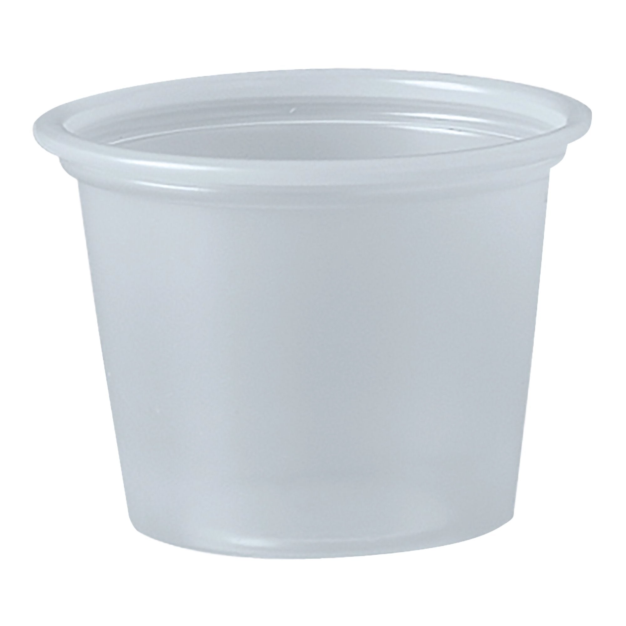 Souffle Cup Solo 1 oz. Translucent Plastic Disposable, Packaging Type- Case