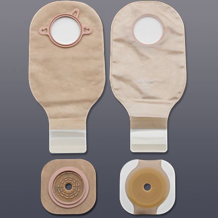Ileostomy / Colostomy Pouch New Image Two Piece System 12 Inch Length Flat, Trim to Fit 2 1/4 Inch Stoma Drainable